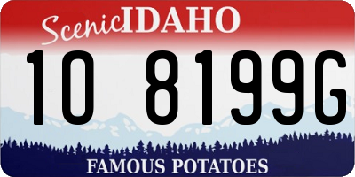 ID license plate 1O8199G