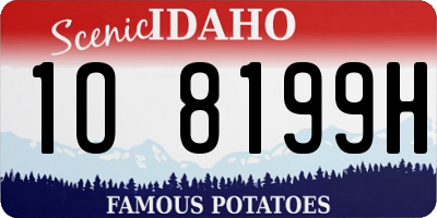 ID license plate 1O8199H