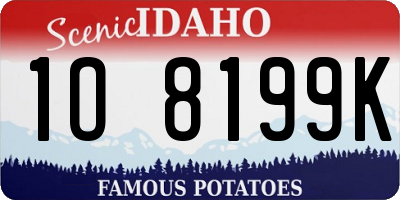 ID license plate 1O8199K