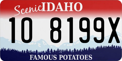 ID license plate 1O8199X