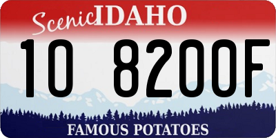 ID license plate 1O8200F