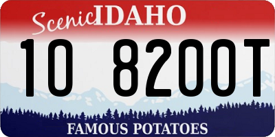 ID license plate 1O8200T