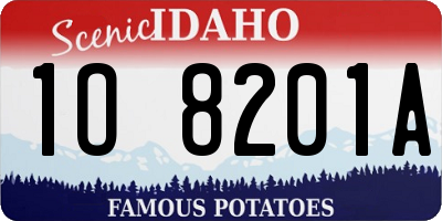 ID license plate 1O8201A