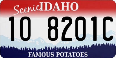 ID license plate 1O8201C