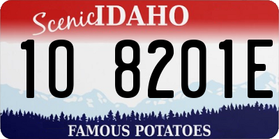 ID license plate 1O8201E