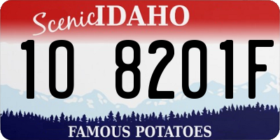 ID license plate 1O8201F