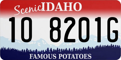 ID license plate 1O8201G