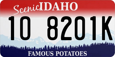ID license plate 1O8201K