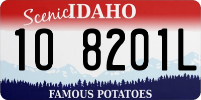 ID license plate 1O8201L