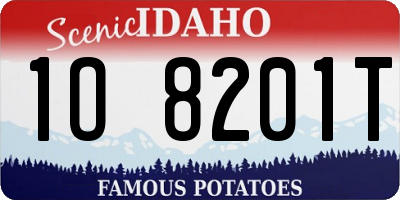 ID license plate 1O8201T