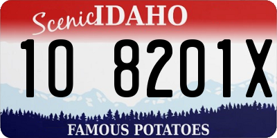 ID license plate 1O8201X