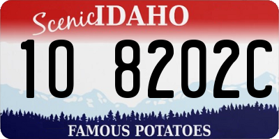 ID license plate 1O8202C