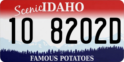 ID license plate 1O8202D