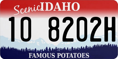 ID license plate 1O8202H