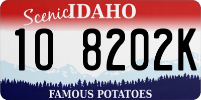 ID license plate 1O8202K