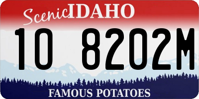 ID license plate 1O8202M