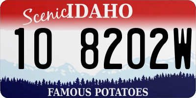 ID license plate 1O8202W