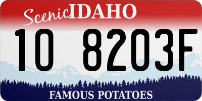 ID license plate 1O8203F