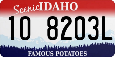ID license plate 1O8203L