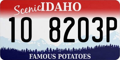 ID license plate 1O8203P