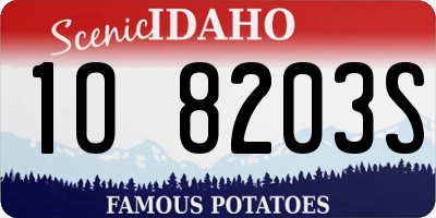 ID license plate 1O8203S