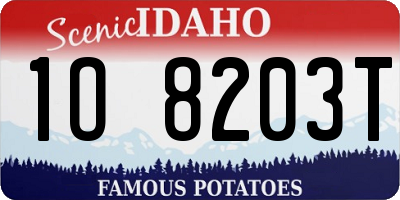 ID license plate 1O8203T