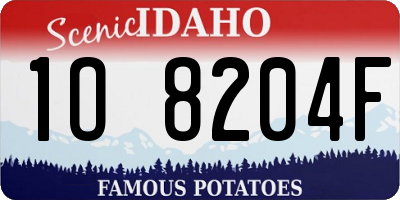 ID license plate 1O8204F
