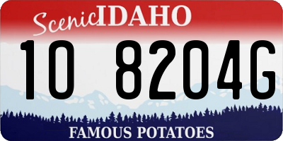 ID license plate 1O8204G