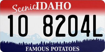 ID license plate 1O8204L