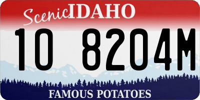 ID license plate 1O8204M