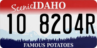 ID license plate 1O8204R