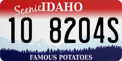 ID license plate 1O8204S