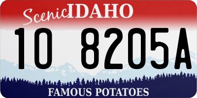 ID license plate 1O8205A