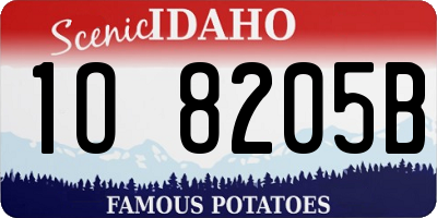 ID license plate 1O8205B