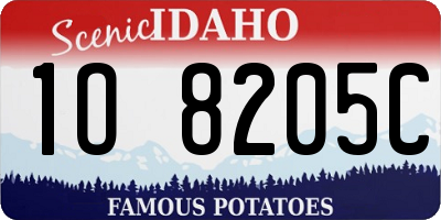 ID license plate 1O8205C