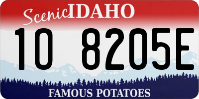 ID license plate 1O8205E