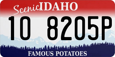 ID license plate 1O8205P