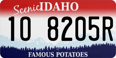 ID license plate 1O8205R