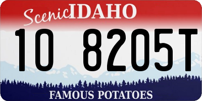 ID license plate 1O8205T