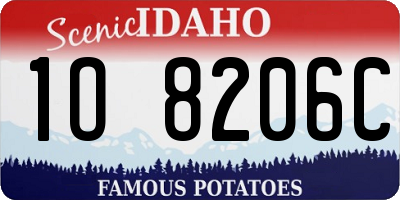 ID license plate 1O8206C