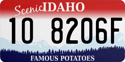 ID license plate 1O8206F