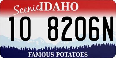 ID license plate 1O8206N