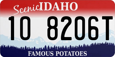 ID license plate 1O8206T