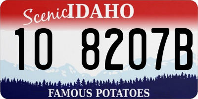 ID license plate 1O8207B