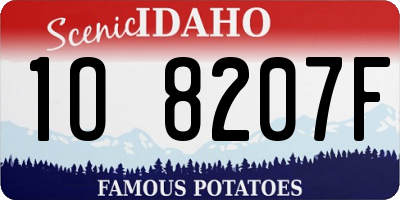 ID license plate 1O8207F