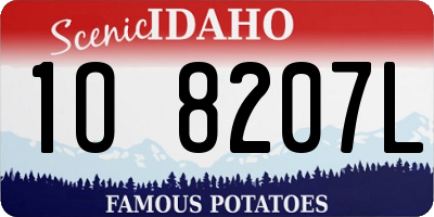 ID license plate 1O8207L