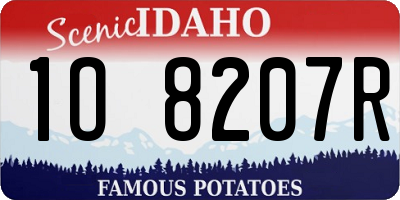 ID license plate 1O8207R