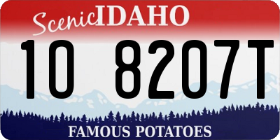 ID license plate 1O8207T