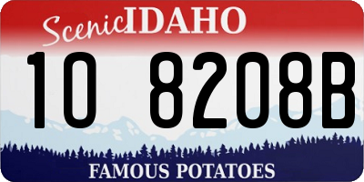 ID license plate 1O8208B