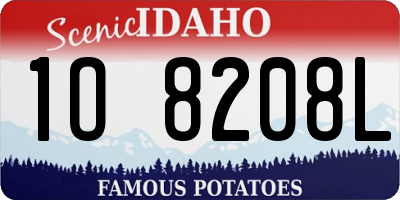 ID license plate 1O8208L